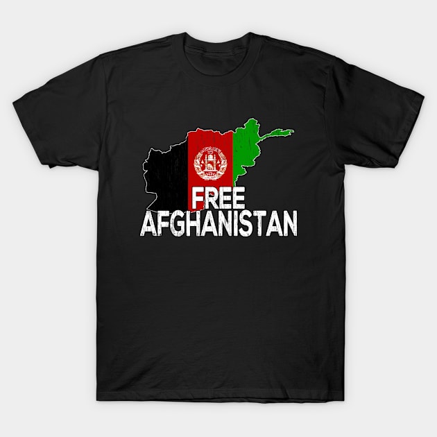 FREE AFGHANISTAN - Afghanistan Flag & Map T-Shirt by Redmart